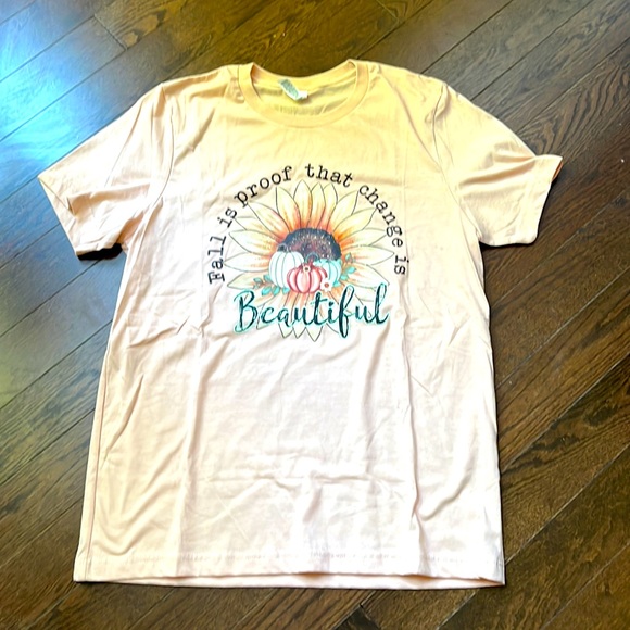 Fall is proof that change is beautiful T-shirt. NEW. Sz. L - Picture 3 of 4